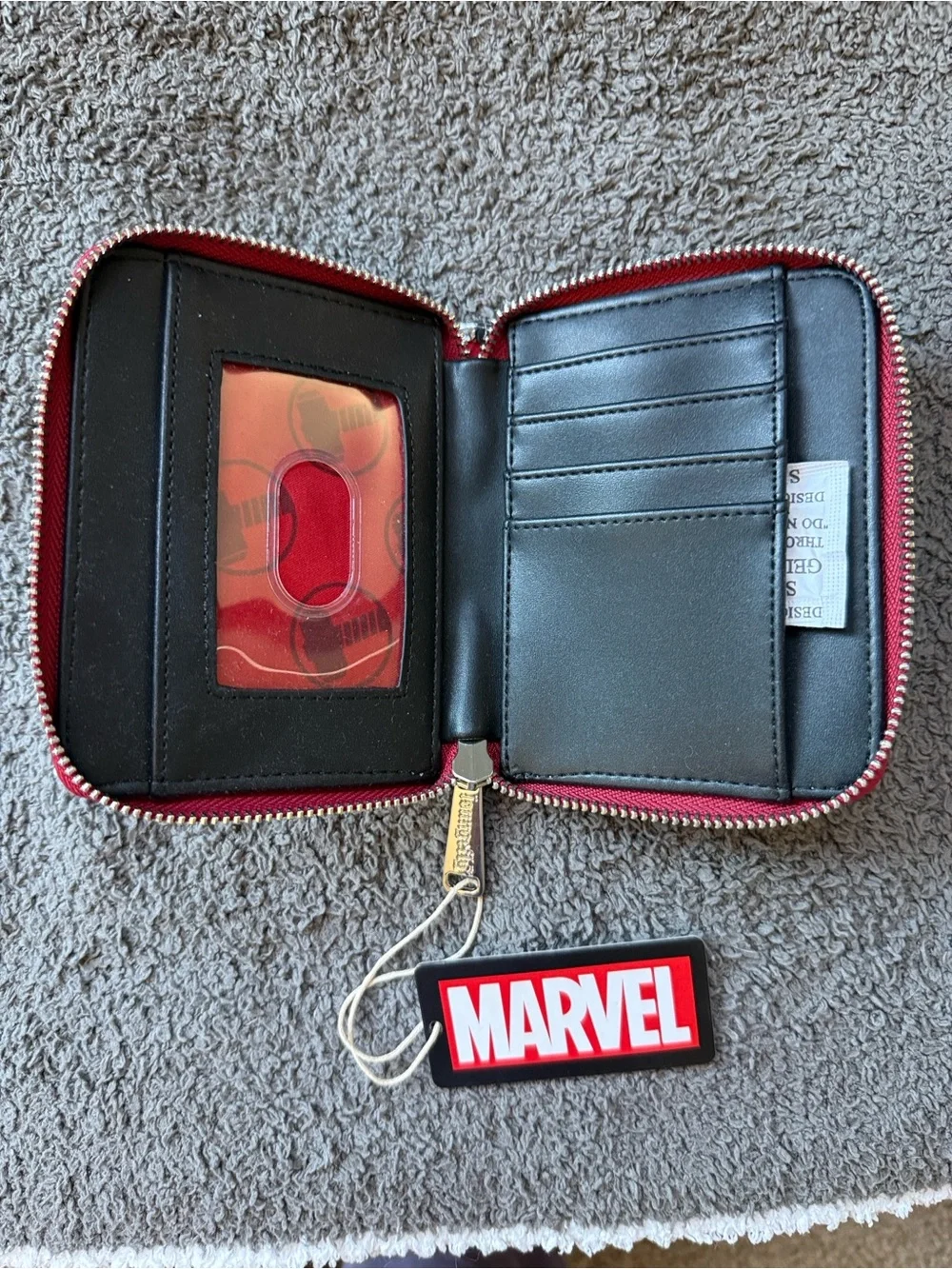 Loungefly Marvel Silver, Black & Red Zip Wallet featuring Thor - NWT